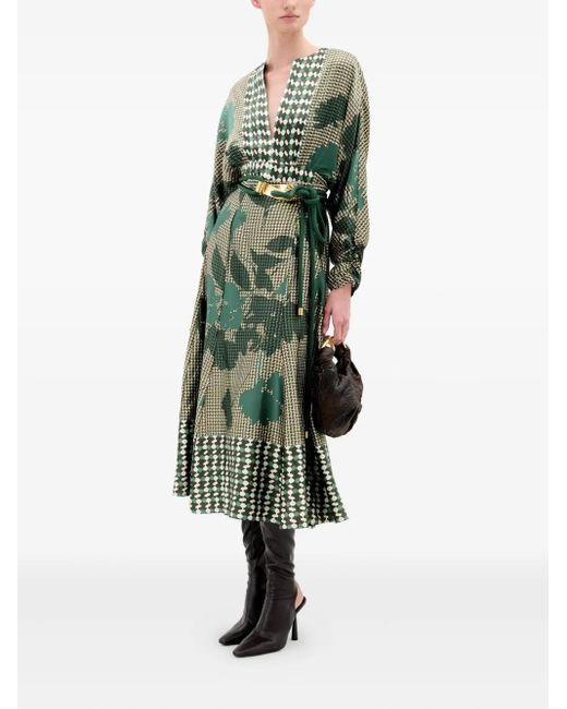 Silvia Tcherassi Green Erin Printed Midi Skirt