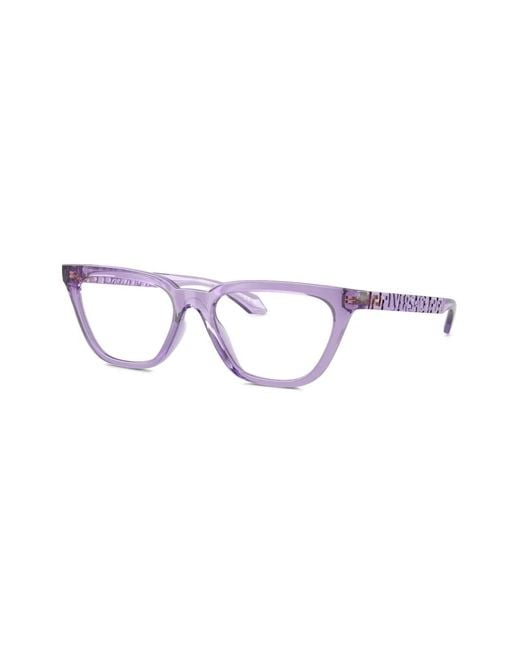 Versace Purple Greca-Embossed Cat-Eye Glasses