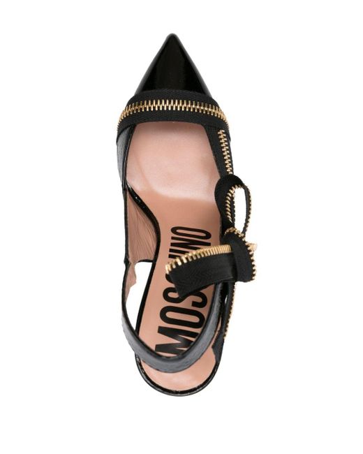 Zapatos de tacón con cremallera Moschino de color Black