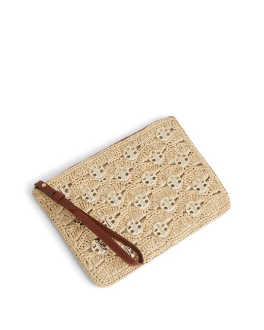 Rabanne Natural Lurex-Detail Clutch Bag