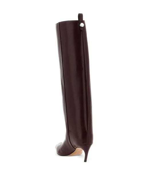 The Attico Brown 65Mm Lea Pointed-Toe Leather Boots