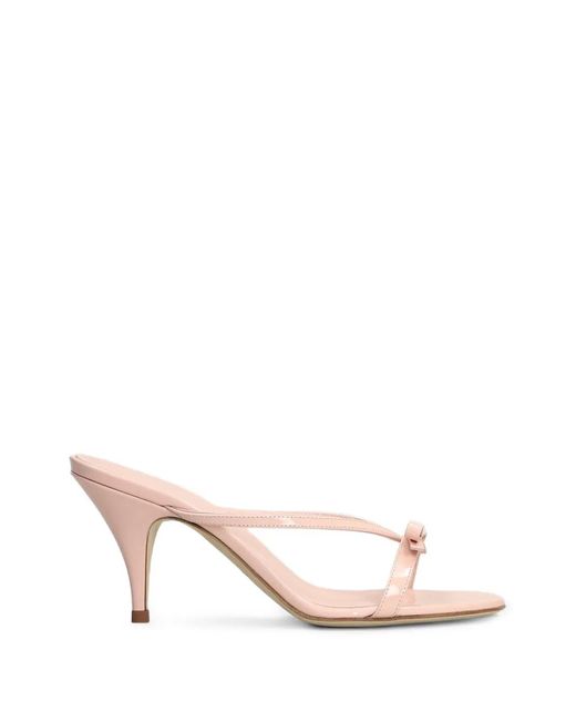 3Juin Pink Linda Bow-Detail Patent-Leather Sandals