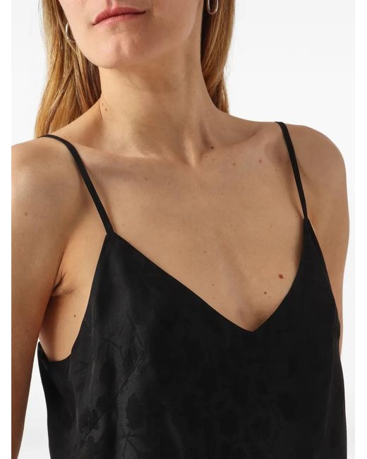 Pinko Black Caraco À Fleurs En Jacquard