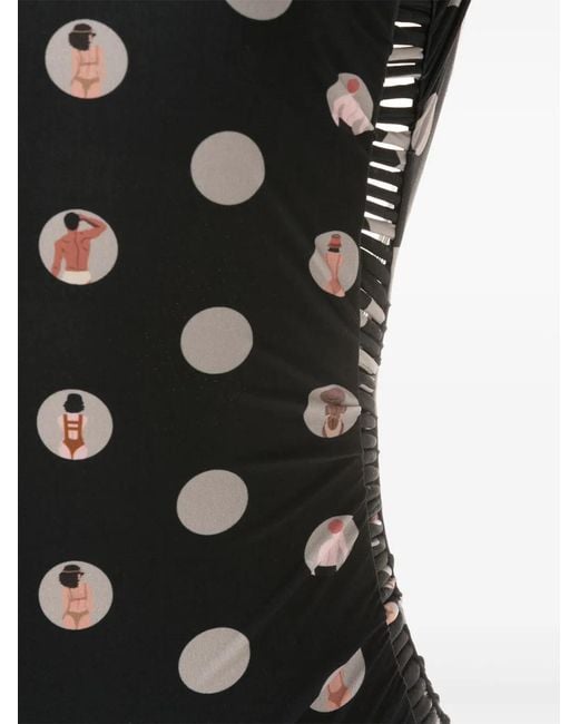 Amir Slama Black Graphic-Print One-Piece Swimsuit