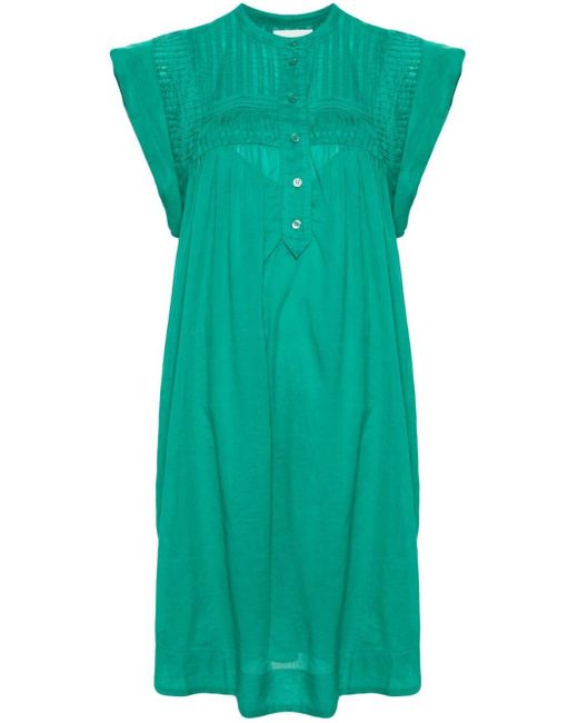 Isabel Marant Green Pintuck Mini Dress