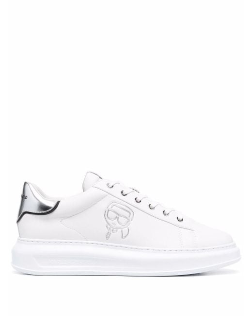 Karl Lagerfeld White Plexikonic Low Top Sneakers for men