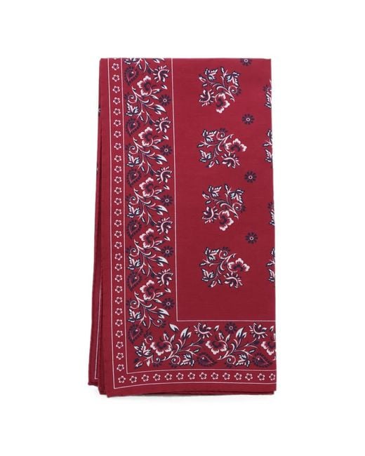 Canali Red Floral-Print Bandana for men