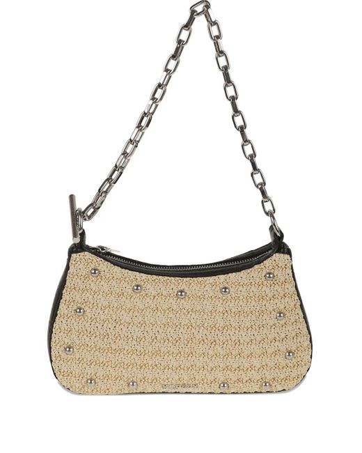 Alexander McQueen Natural Schultertasche mit Nieten