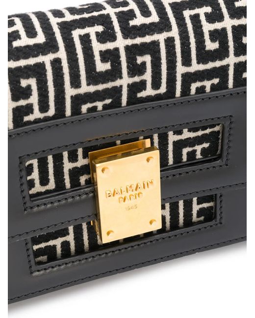 Balmain Black Bifold Monogram Shoulder Bag