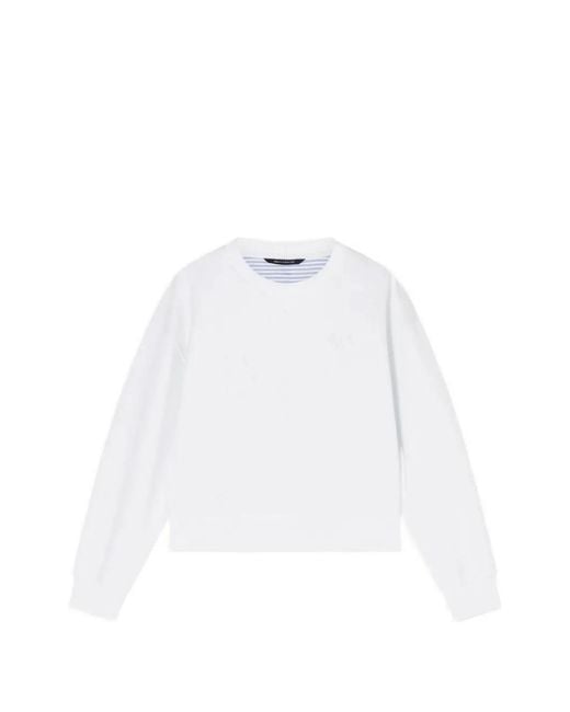 ARMANI EXCHANGE White Crew-Neck Sweatshirt