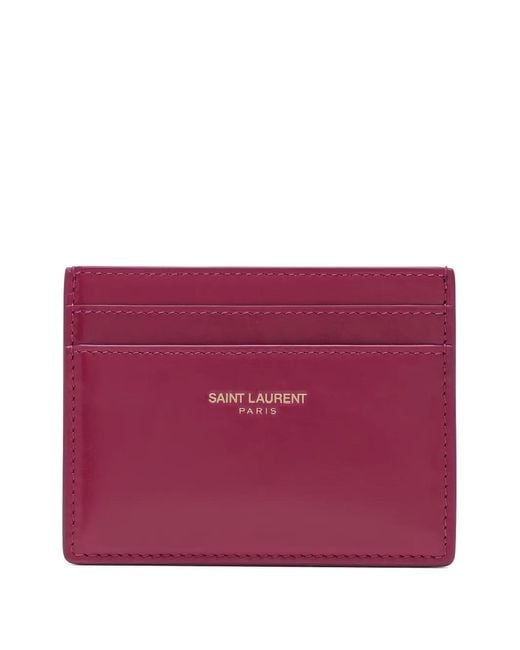 Saint Laurent Purple Stitched Cardholder