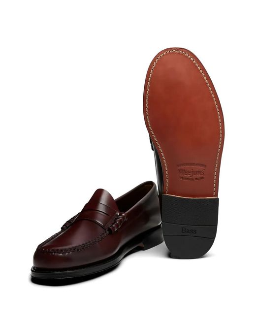 G.H.BASS White Penny-Slot Loafers for men
