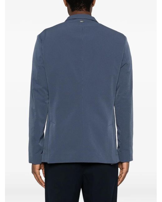 Herno Blue Blazer À Revers Crantés for men