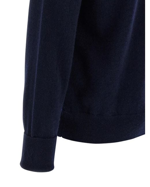 Ballantyne Blue Argyle-Pattern Turtleneck Sweater for men