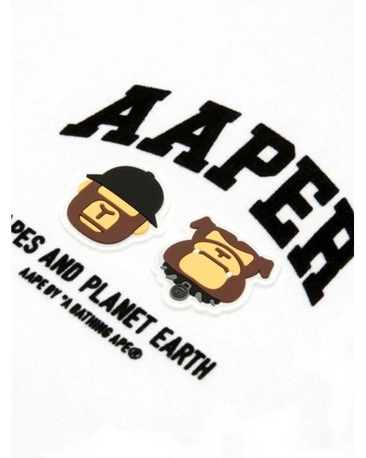 Aape By A Bathing Ape White Logo Sweatshirt for men