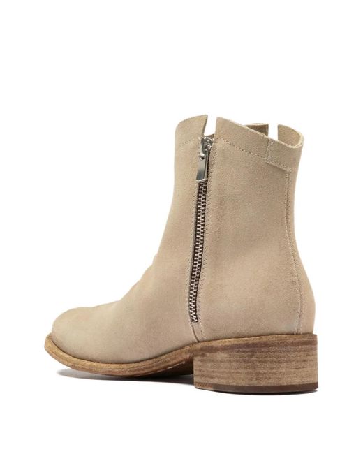 Officine Creative Natural Oliver Sigaro Zip-Detail Suede Ankle Boots