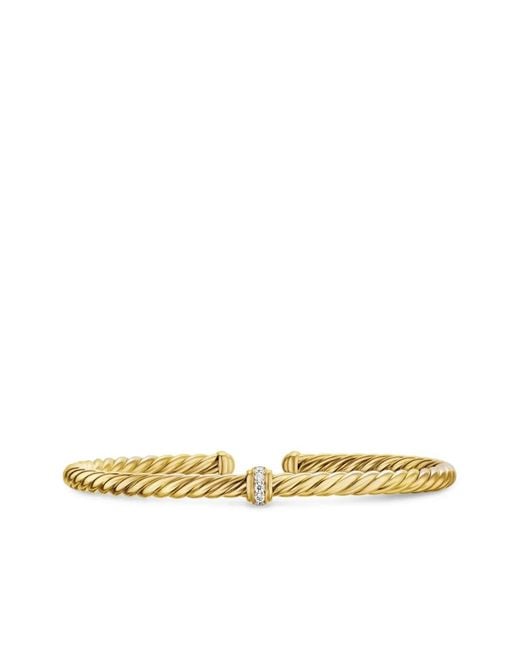 David Yurman Metallic 18K Cablespira Flex Station Diamond Bangle