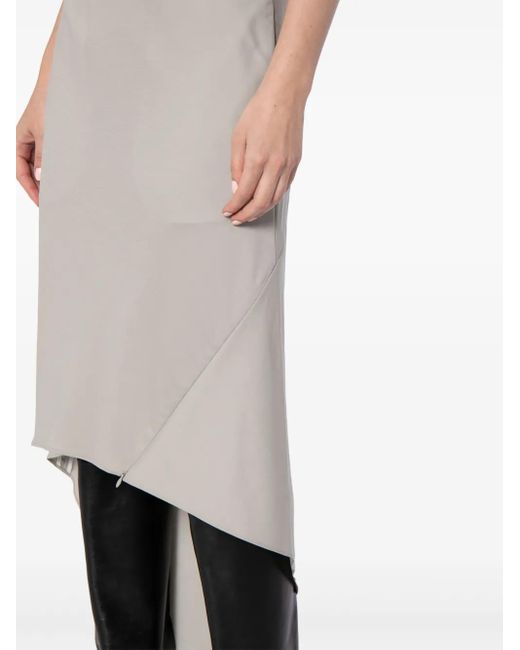 Helmut Lang White Asymmetric Wool Midi Skirt