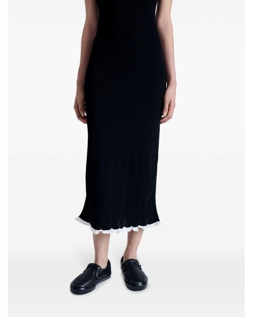 Proenza Schouler Black Pointelle-knit High-neck Dress