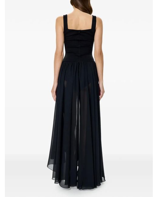 POST MERIDIEM Black Buttoned Asymmetrical Dress