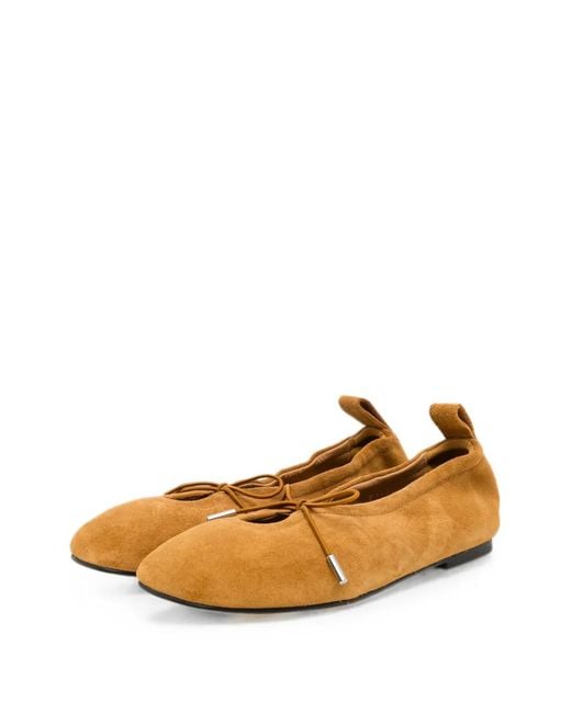Alohas Brown Ballerines À Détail De Nœud En Daim