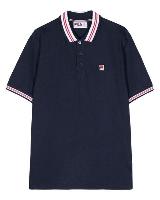 Fila Blue Logo-appliqué Cotton Polo Shirt for men
