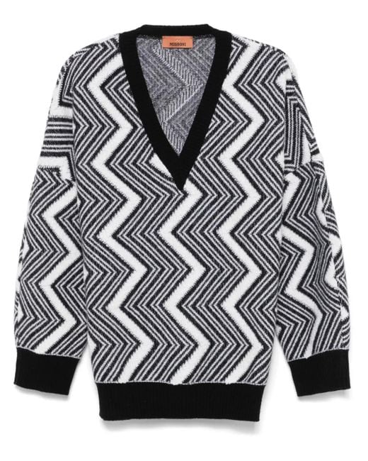 Missoni Black Zigzag Wool Sweater
