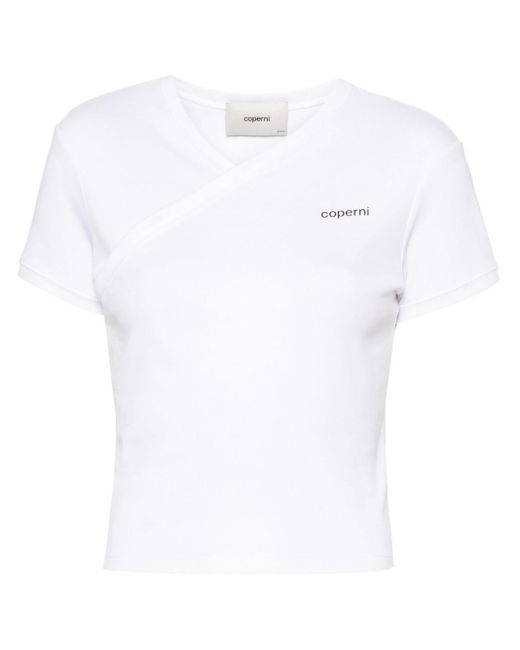 Coperni White T-Shirt mit Logo-Print