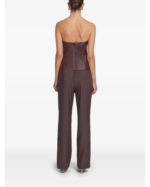 Viktoria & Woods Purple Buckle-Detail Leather Top