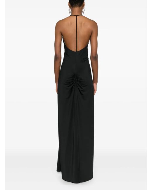 Abito Lungo Con Scollo A V di Victoria Beckham in Black