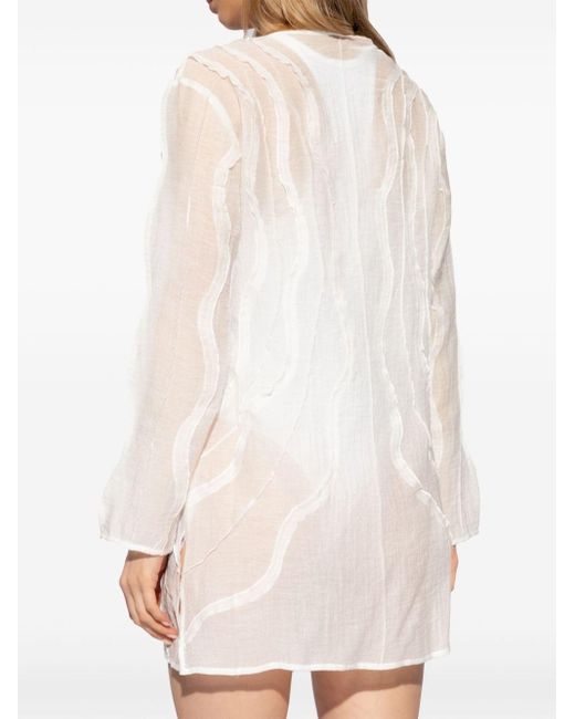 Cult Gaia White Shemariah Wave-pattern Cover-up Dress