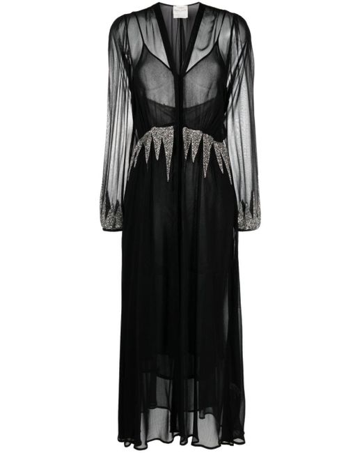 Forte Forte Maxi-jurk Verfraaid Met Kristallen in het Black