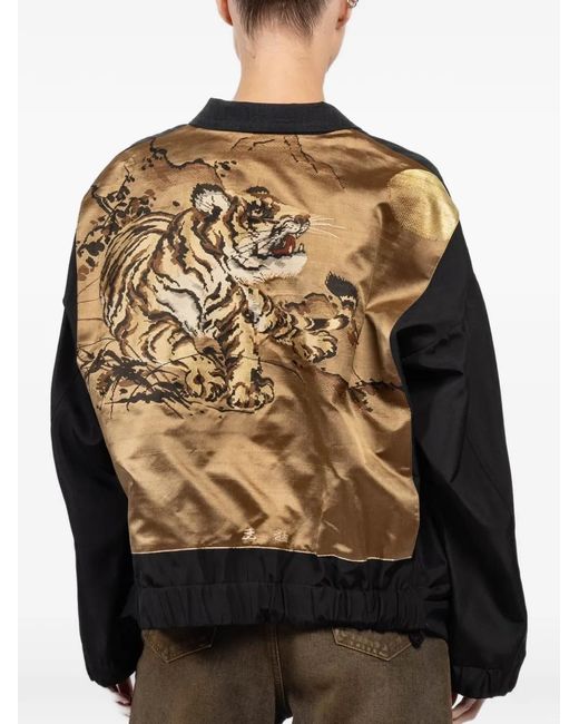 Ibrigu Black Jacquard Double-Breasted Jacket