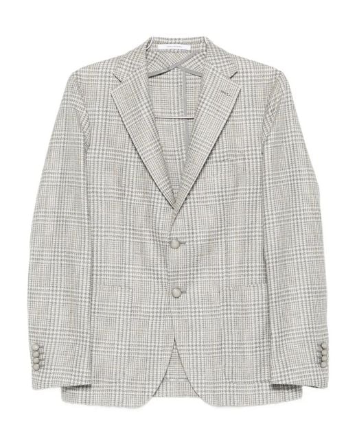 Tagliatore Gray Glen Plaid Wool Jacket for men