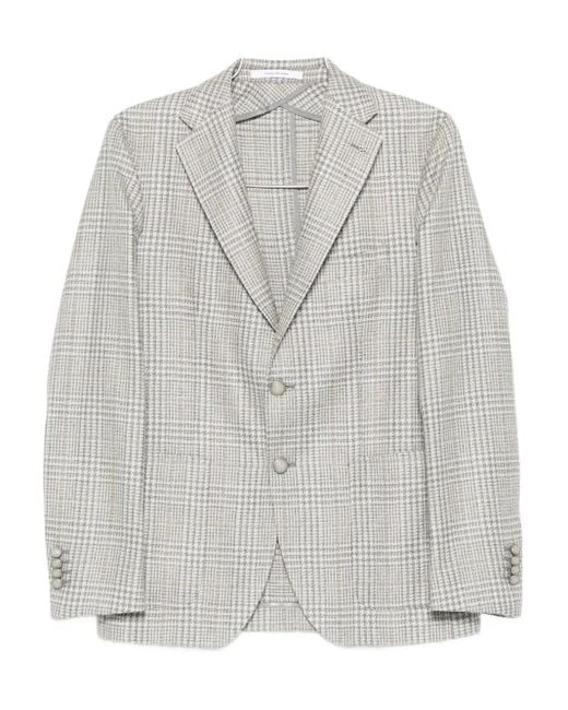 Tagliatore Men's Gray Glen Plaid Wool Jacket
