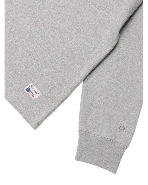 Champion White V-Neck Logo-Patch Sweatshirt for men