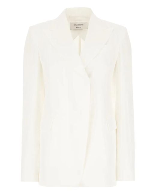 Sportmax White Double-Breasted Blazer