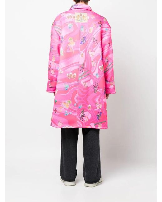 Liberal Youth Ministry Pink Patterne Scuba Coat for men