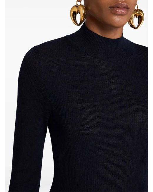 Etro Blue Ribbed Sweater