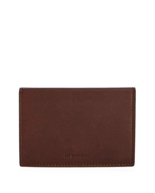 Jil Sander Brown Logo-Embossed Card Holder for men