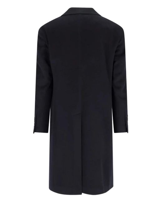 Tagliatore Black Double-Breasted Patch-Pocket Coat for men