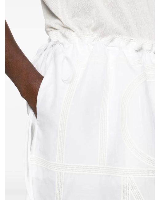 Totême White Monogram Cotton Mini Skirt