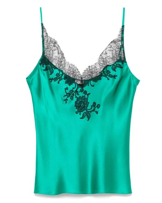 Carine Gilson レースディテール パジャマトップ Blue