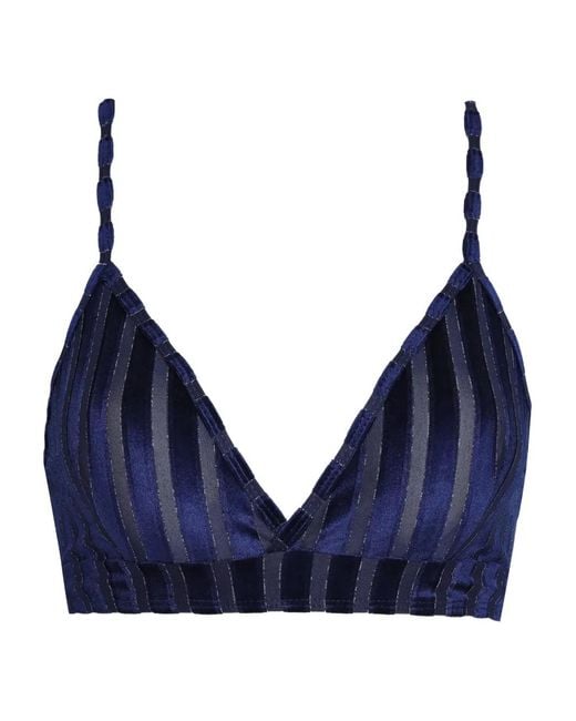 Amir Slama Blue X Astrid Striped Crop Top