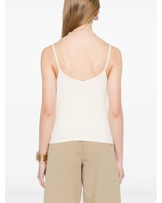 Vince Geribbelde Tanktop in het White