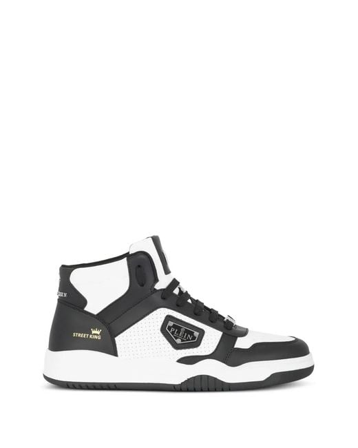 Philipp Plein Black Street King Logo-Detail Sneakers