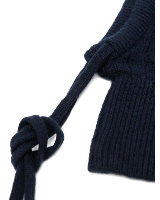 Polo Ralph Lauren Blue Cable-Knit Tie Balaclava