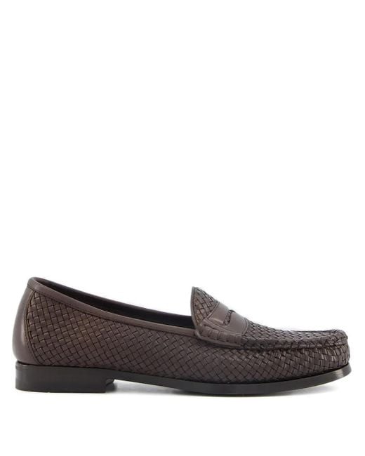 Mocassini Con Motivo Intrecciato di Tom Ford in Brown da Uomo