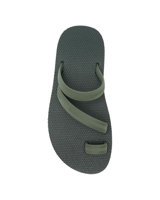 Danward Green Toe-Strap Flat Sandals
