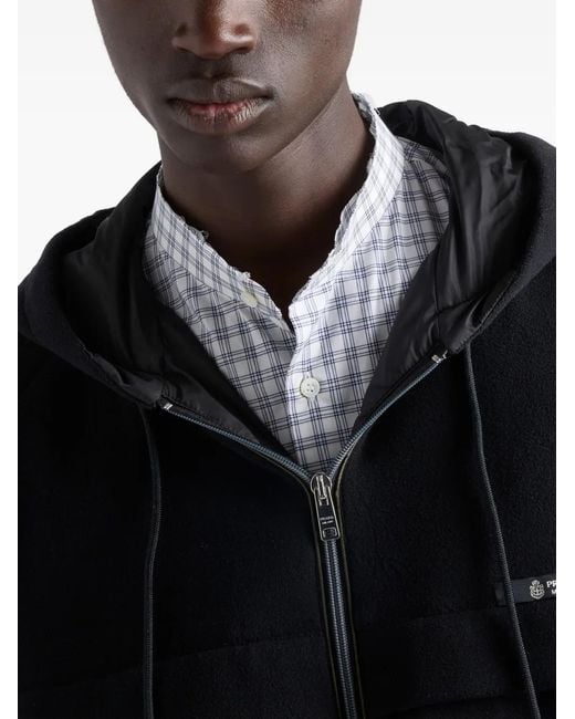 Prada Black Hooded Raglan-Sleeve Jacket for men